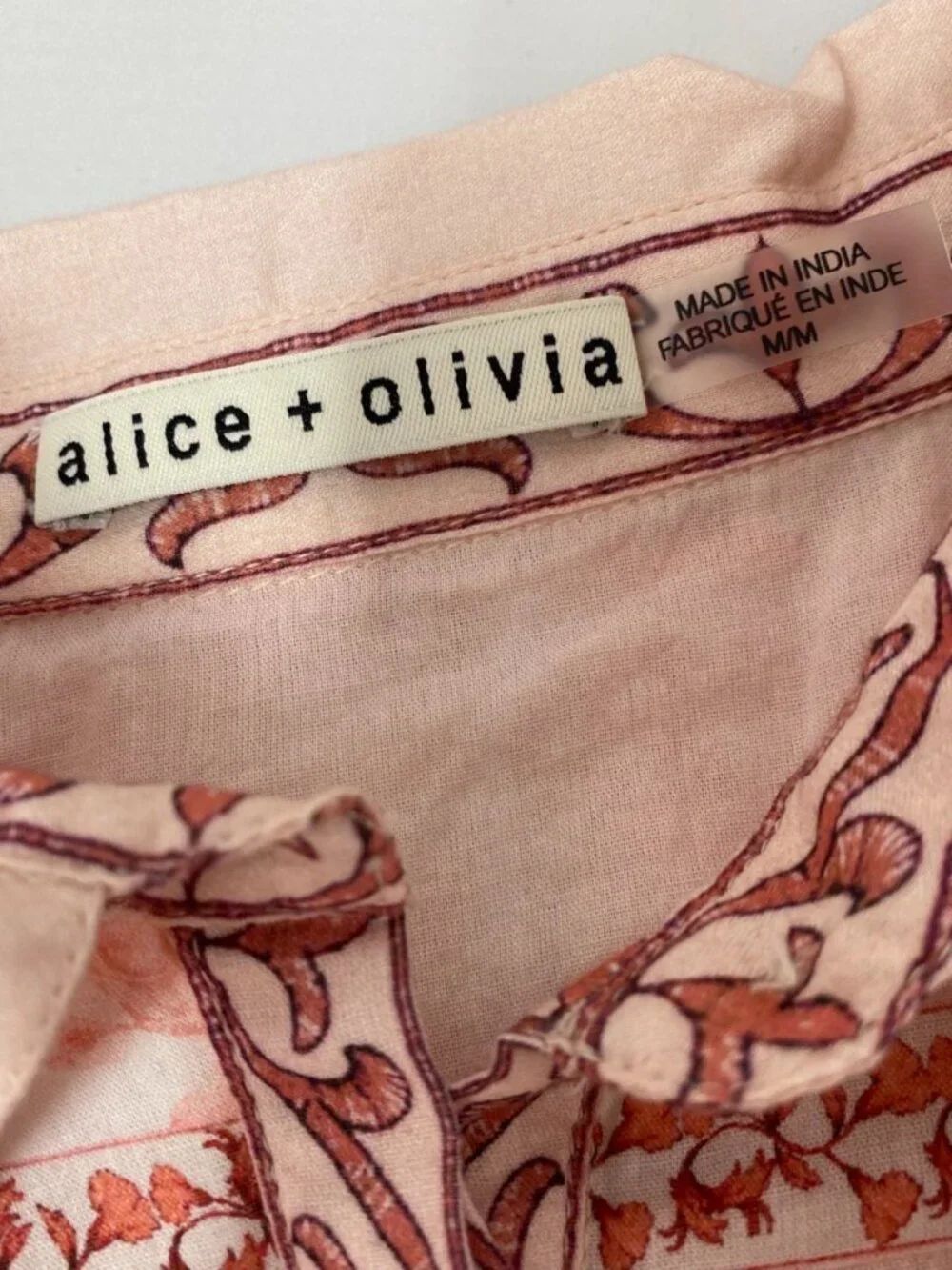 Alice + Olivia Tiffie Mirror Stace Face Drama Sleeve Blouse Medium - Picture 10 of 12